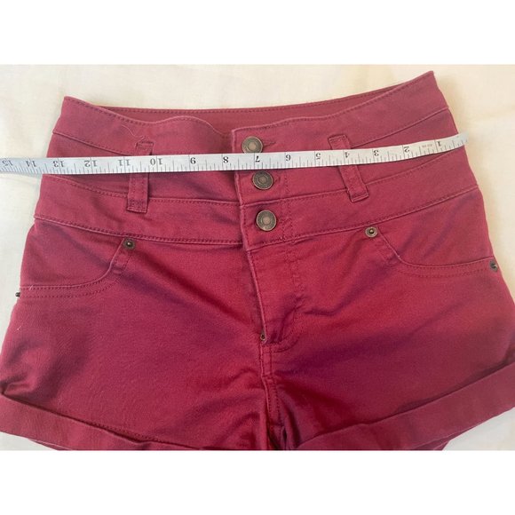 Mossimo Women's High Waist Shorts Button Fly High Rise F16958625 Red Size 4/27 - Picture 3 of 10